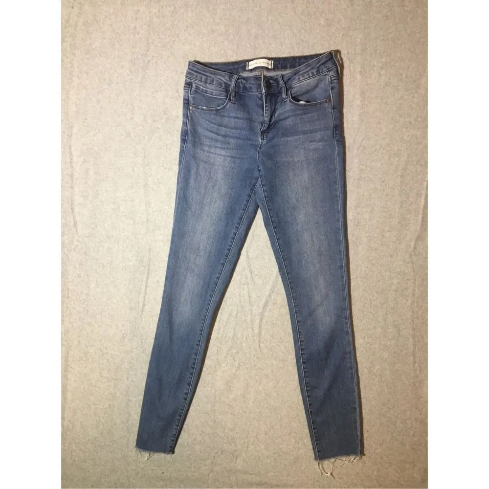 Womens Articles of Society Jeans Size 24 Skinny Raw Hem Medium Wash Stretchy